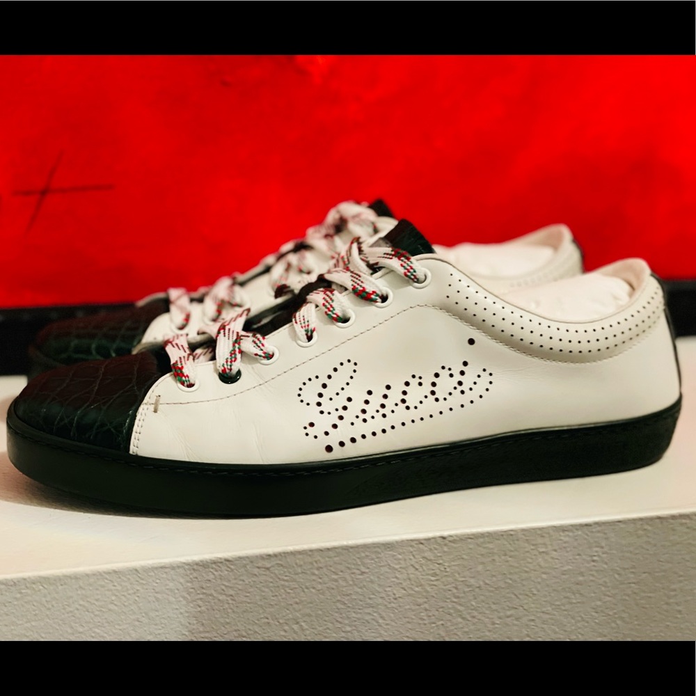 💚❤️ RETRO MENS GUCCI LEATHER SNEAKERS